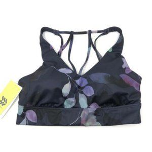 Women's Sports Blue Floral Sports Bra